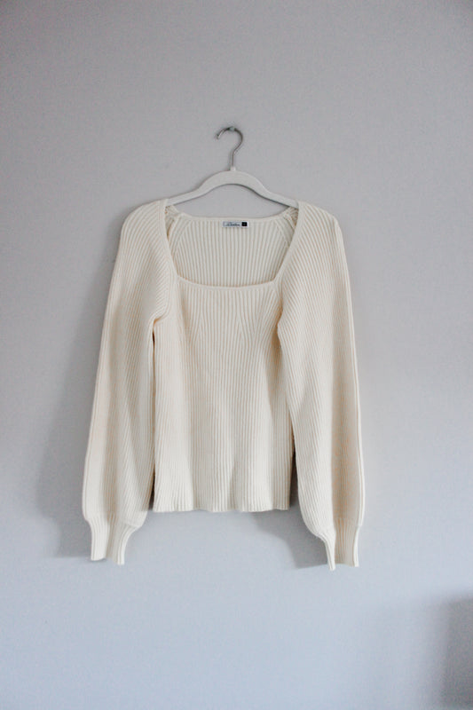 Butter Yellow Ribbed Sweater (S)