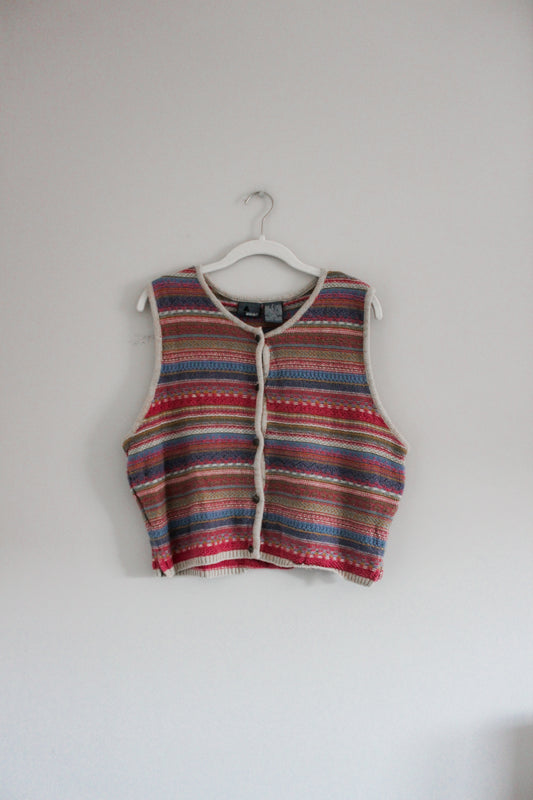 Funky Colored Sweater Vest (L)