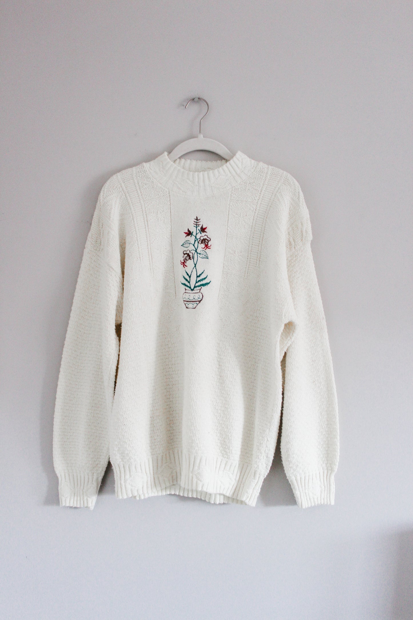Vintage Flower Pot Sweater (XS)