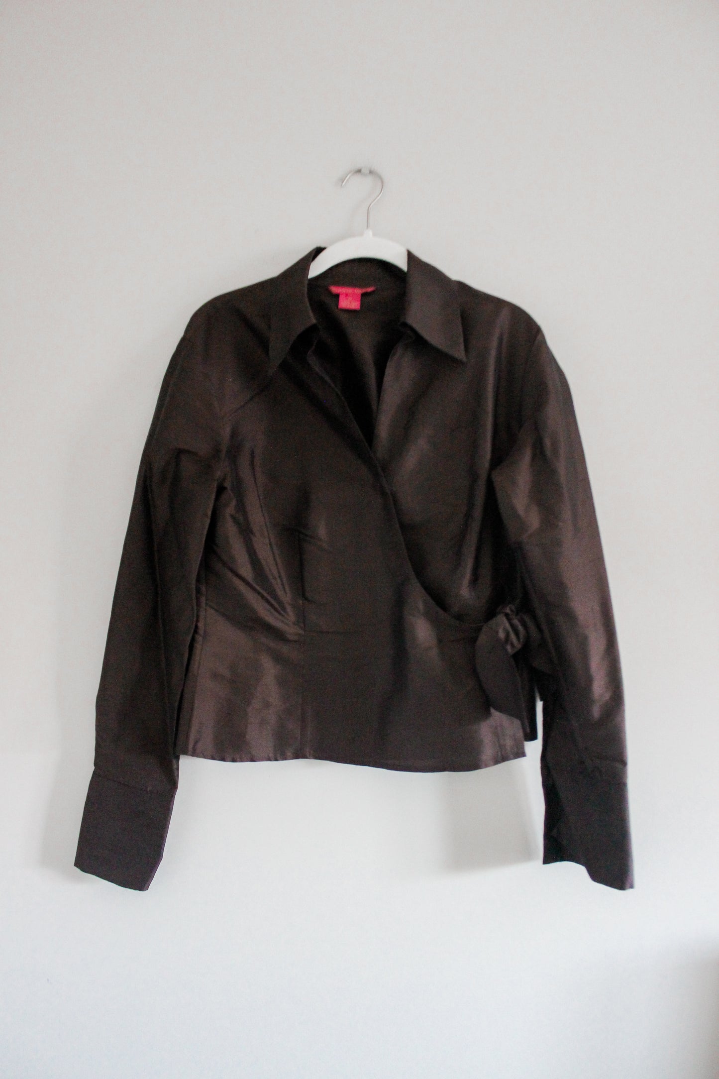 100% Vintage Silk Brown Top (10)