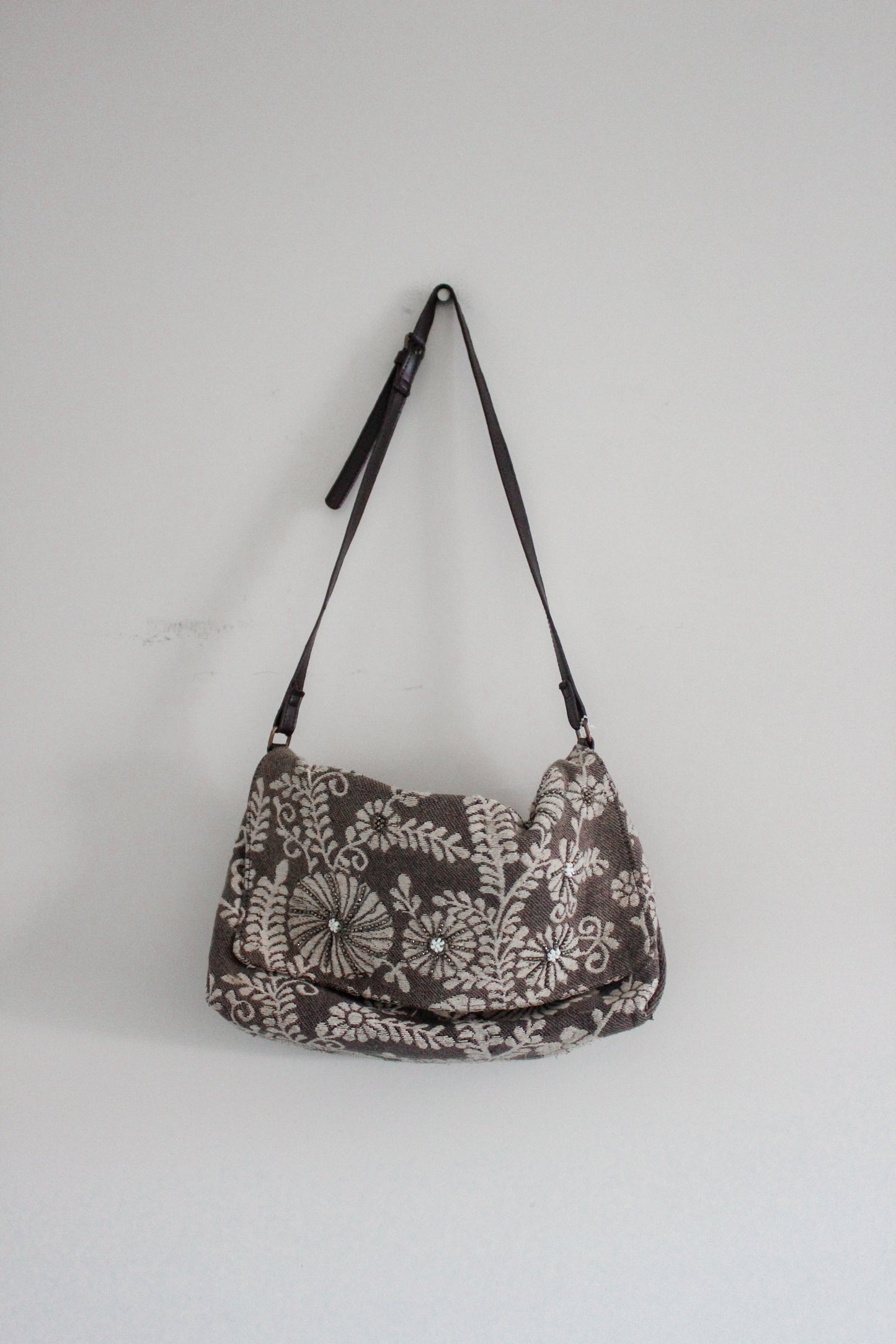 Y2K Brown Beaded Bag