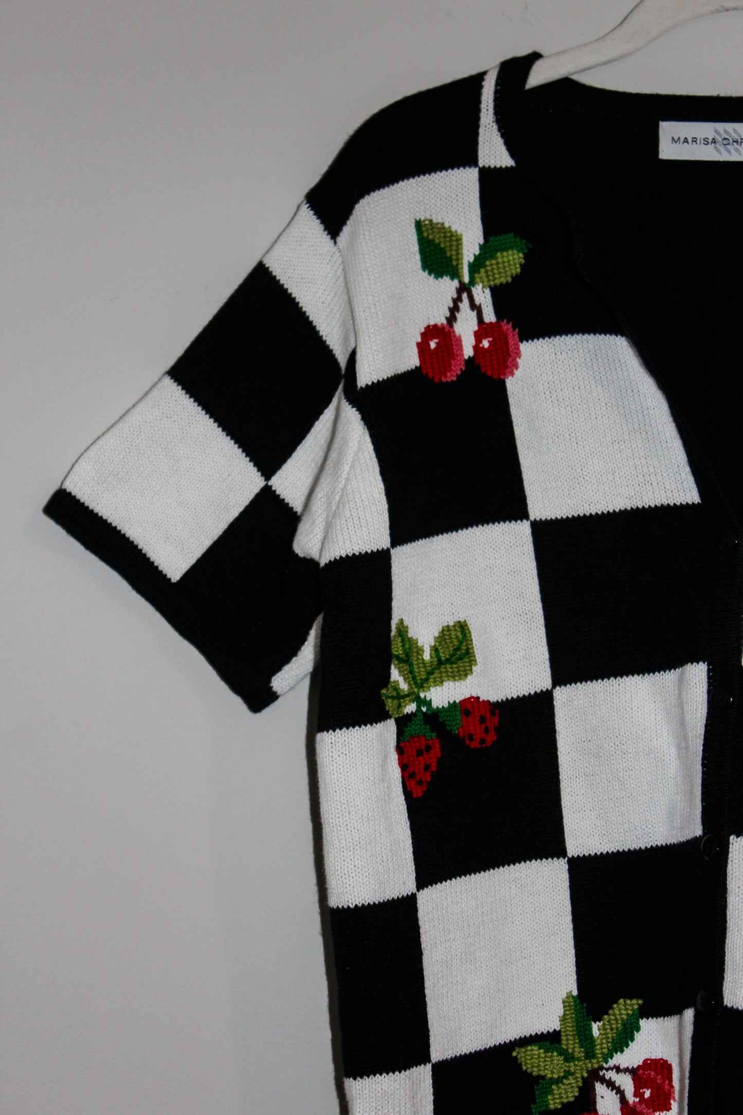 Vintage Checkered Knit Sweater Top (S)