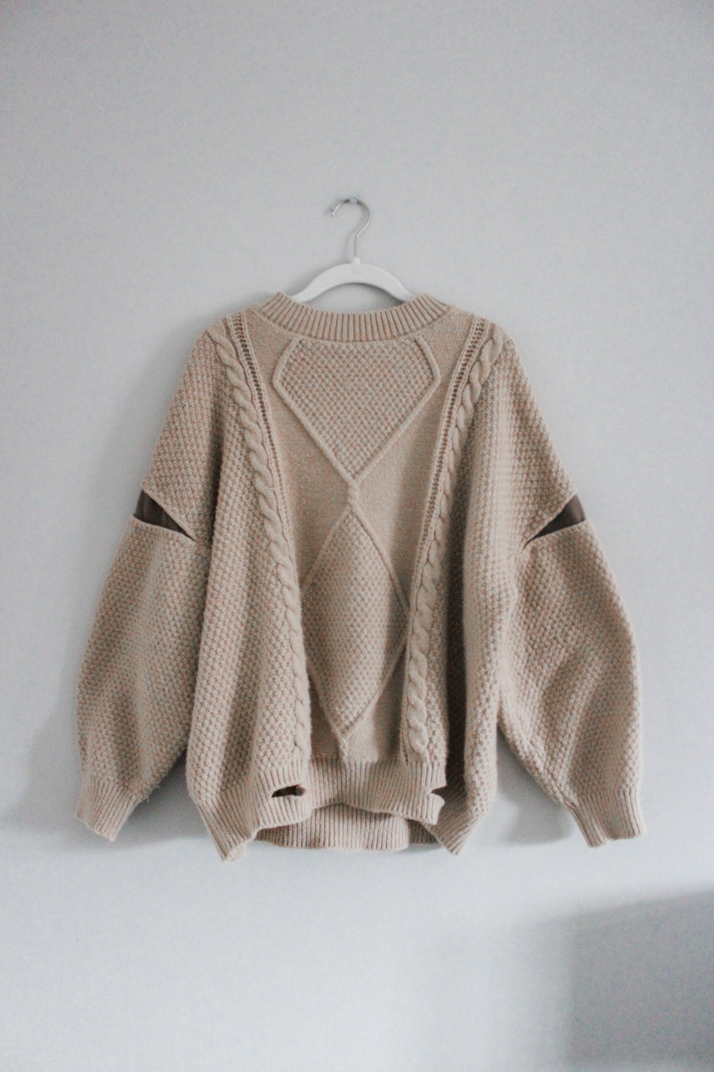 Vintage Teddy Brown Chunky Knit Sweater (M)