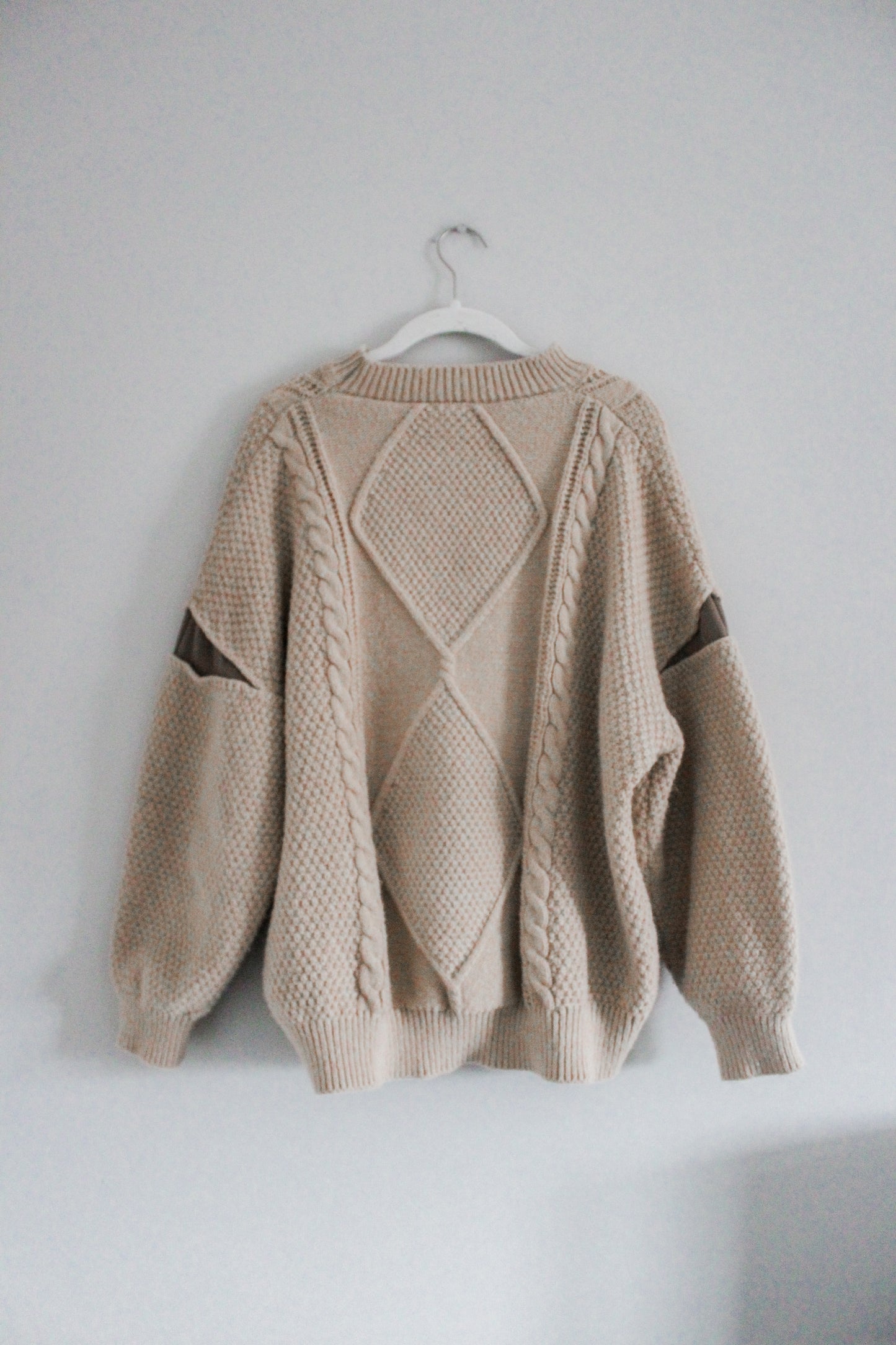 Vintage Teddy Brown Chunky Knit Sweater (M)