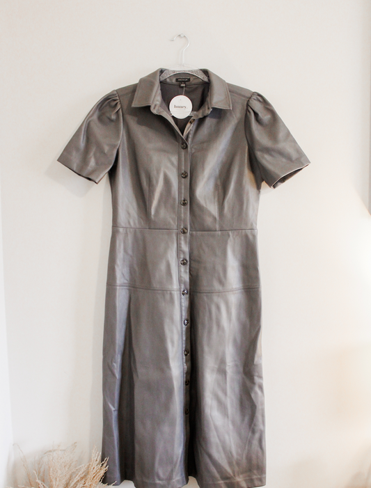 Ann Taylor Faux Leather Midi Shirtdress (8)