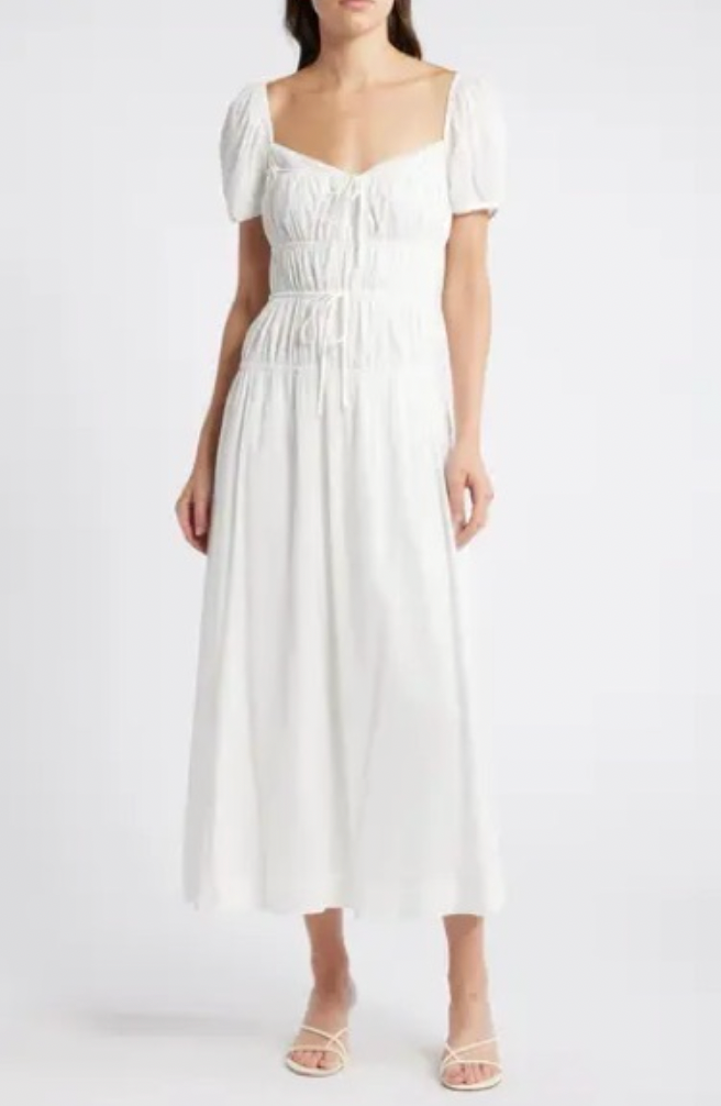 Reformation White Rhett Midi Dress (4)