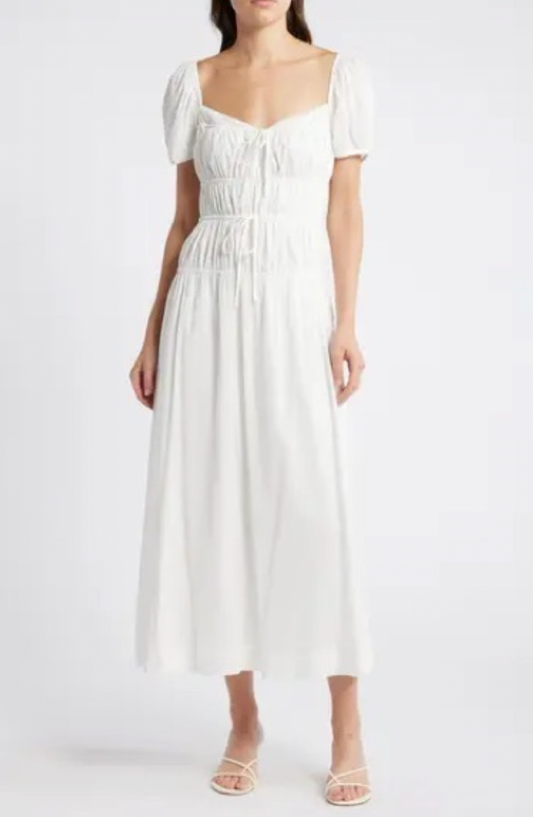 Reformation White Rhett Midi Dress (4)