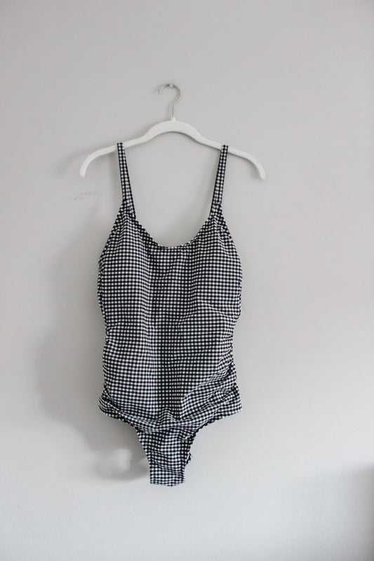 Black Gingham Bathing Suit (M)