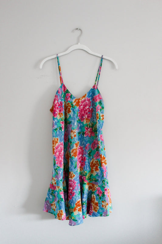 Vintage Floral Slip Dress (S)