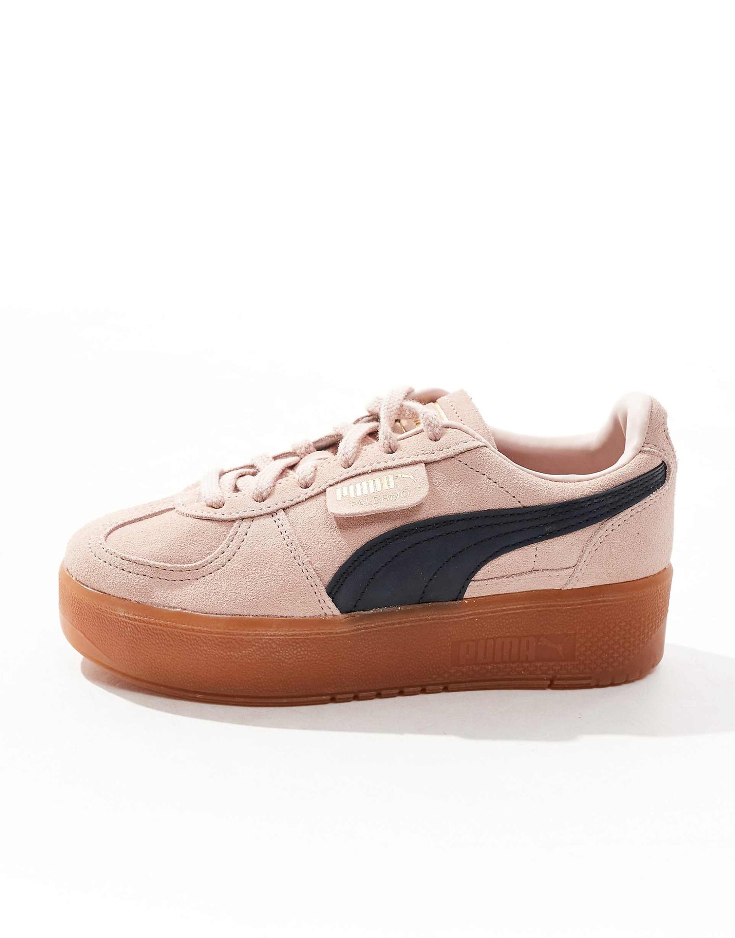 PUMA Palermo Eleveta Sneakers in Baby Pink & Navy (7.5)