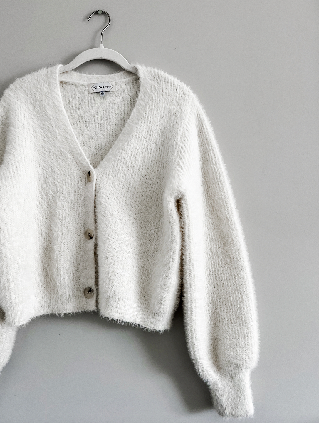 Willow & Wind Cozy Cream Cardigan (S)