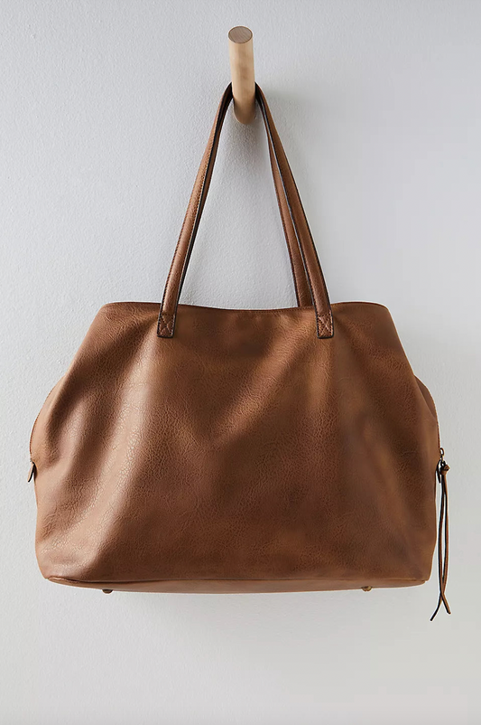 Free People Sid Slouchy Vegan Tote in Brown