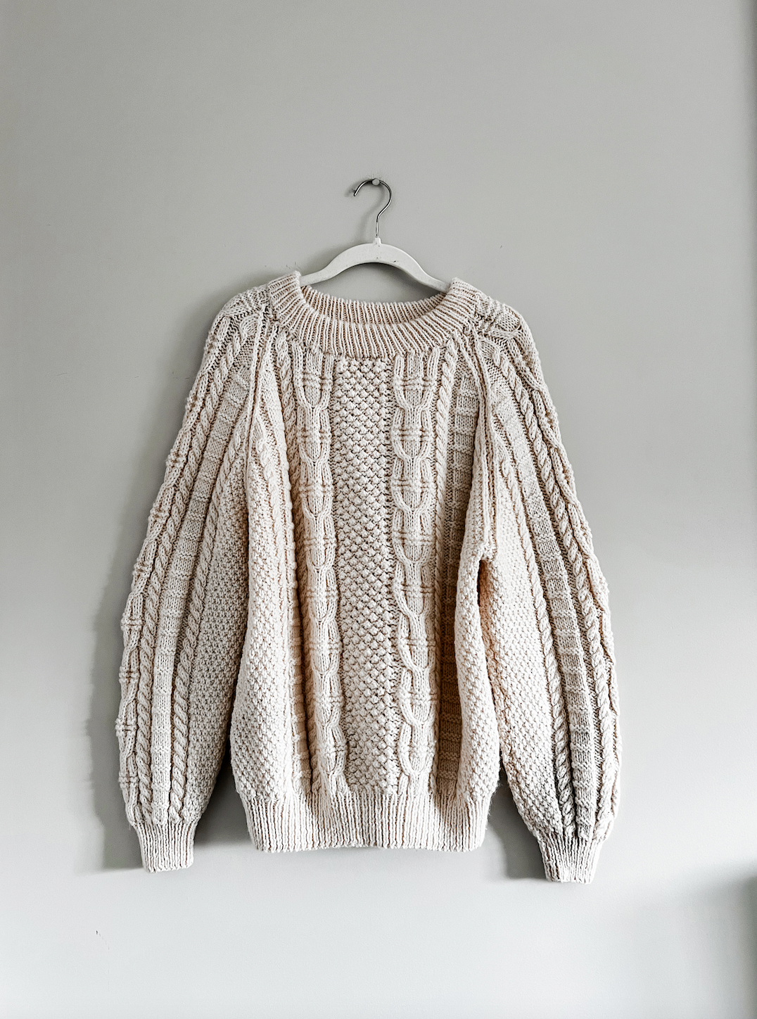 Chunky Knit Cream Sweater (S)