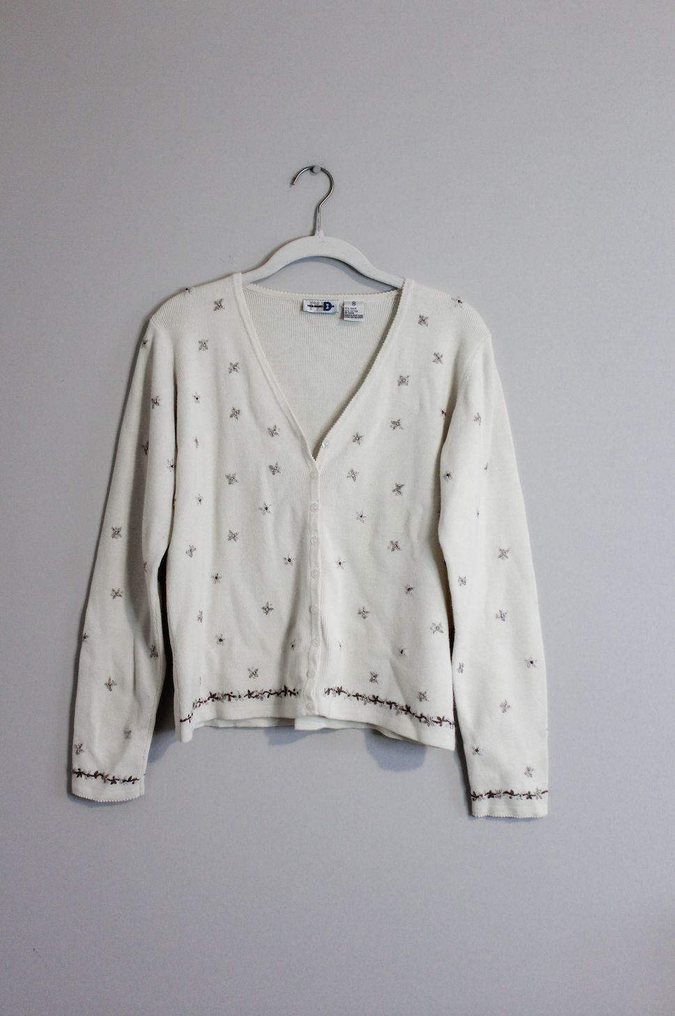 Vintage Embroidered Cardigan Sweater (M)