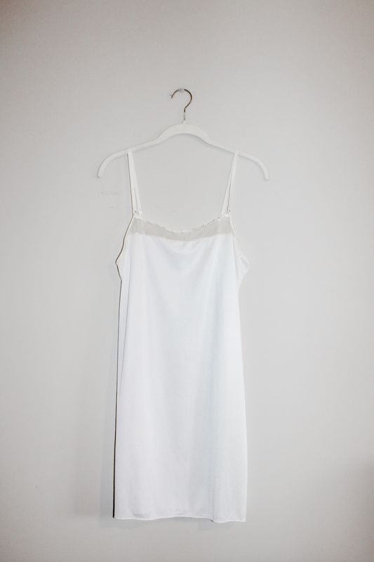 Vintage White Slip Dress (L)