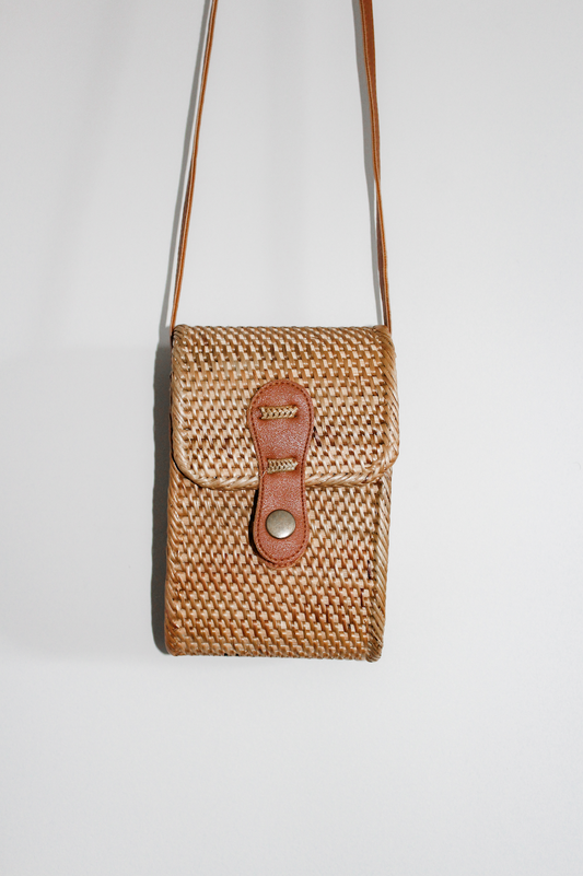 100% Rattan Phone Bag