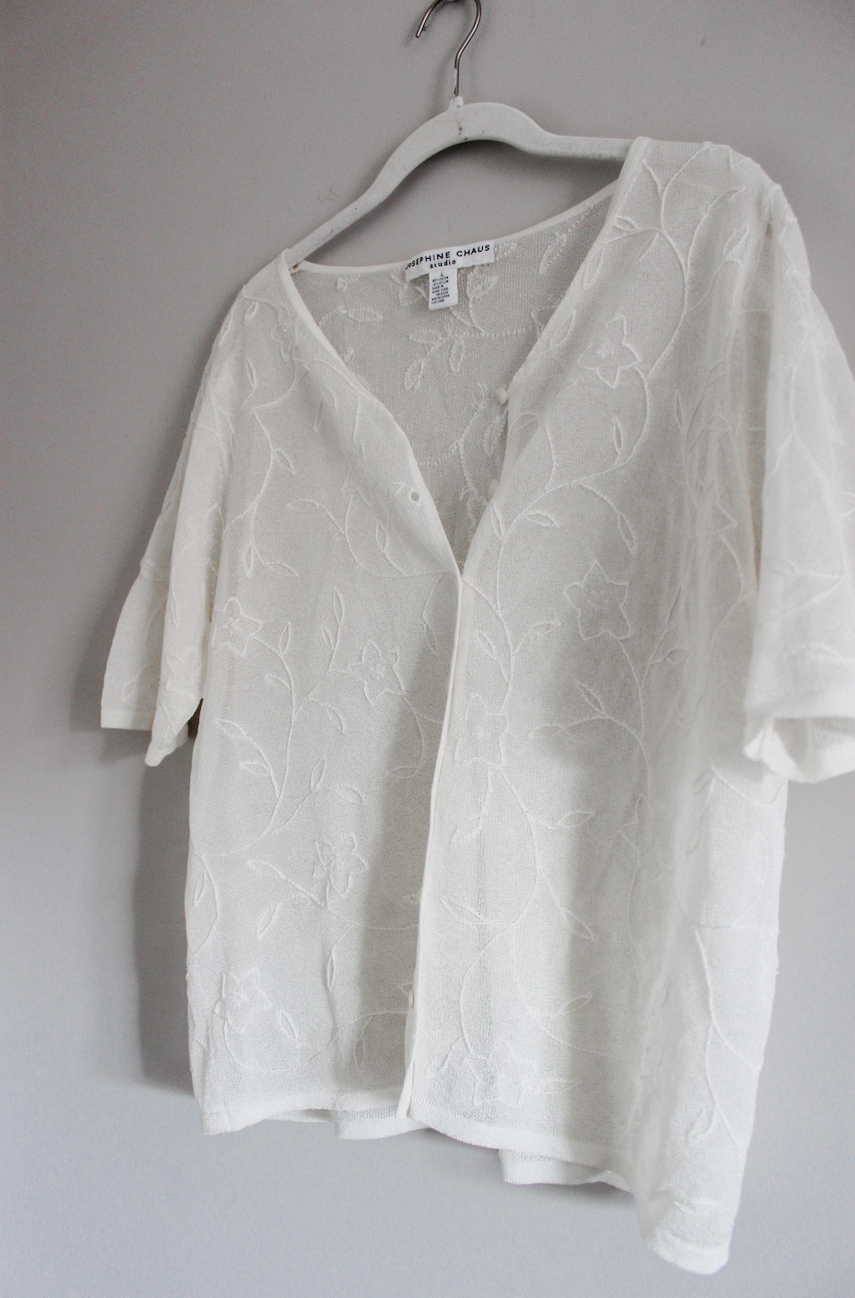 Cream Embroidered Top (L)