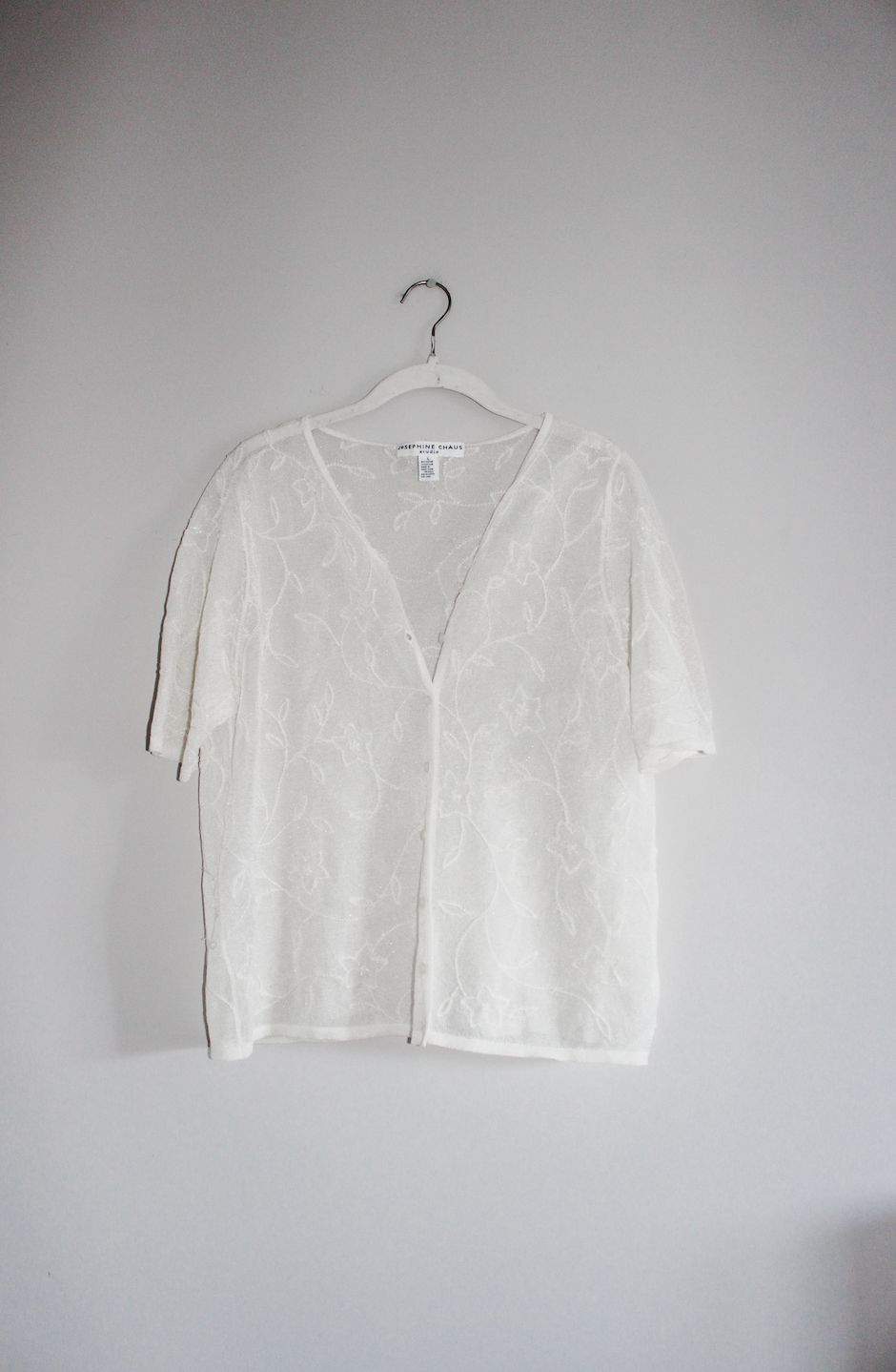 Cream Embroidered Top (L)