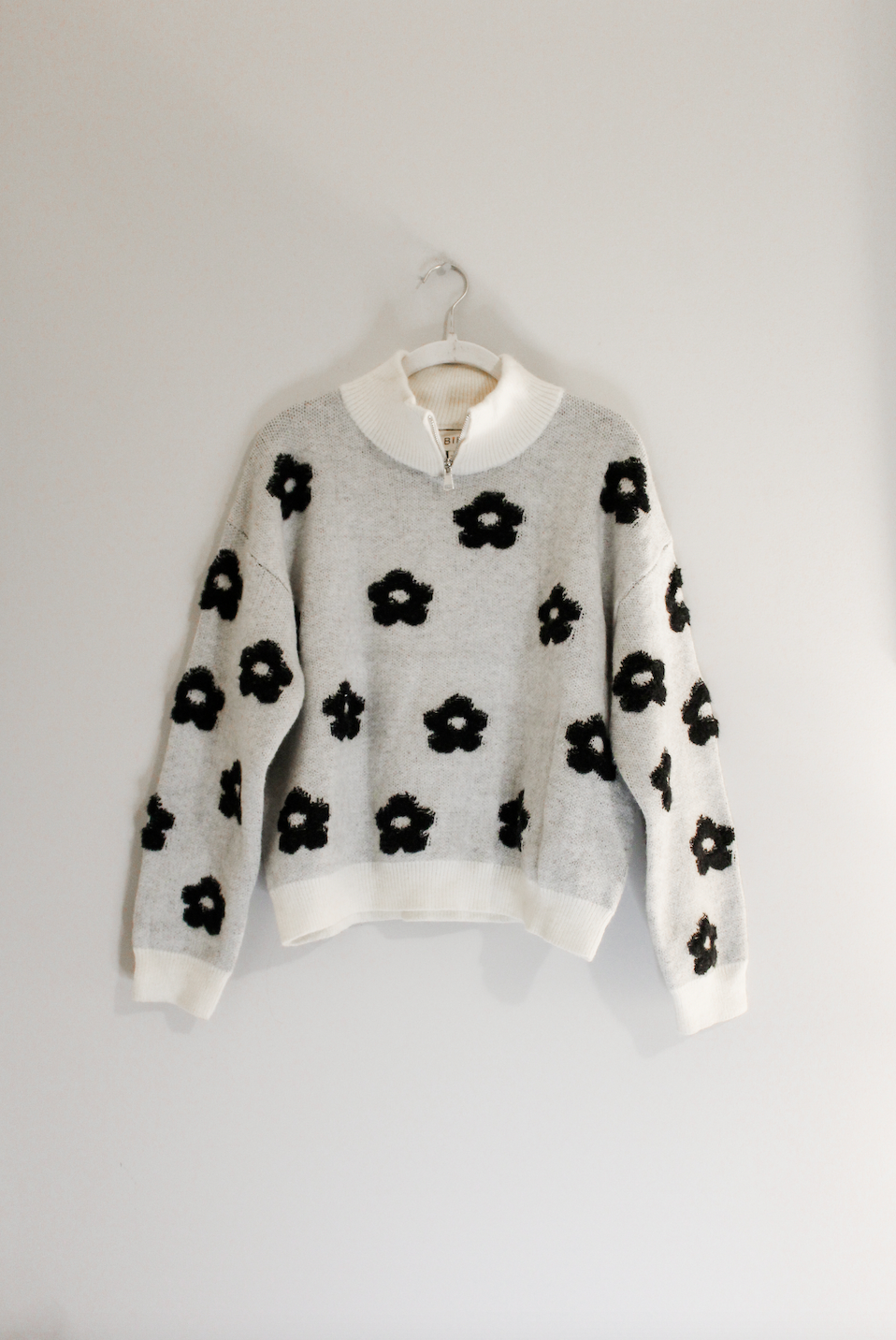 Floral Mock Neck Sweater (M)