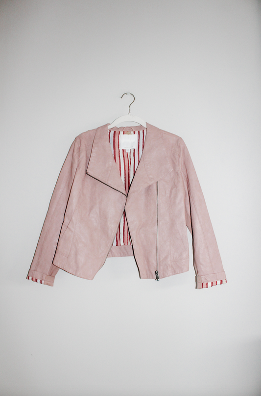 Anthropologie Blush Pink Leather Jacket (XSP)