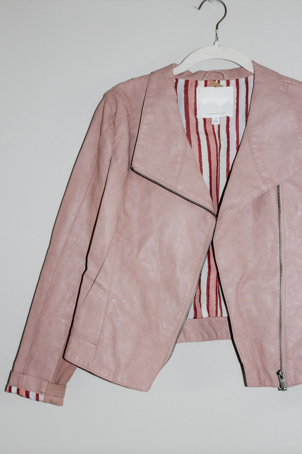 Anthropologie Blush Pink Leather Jacket (XSP)