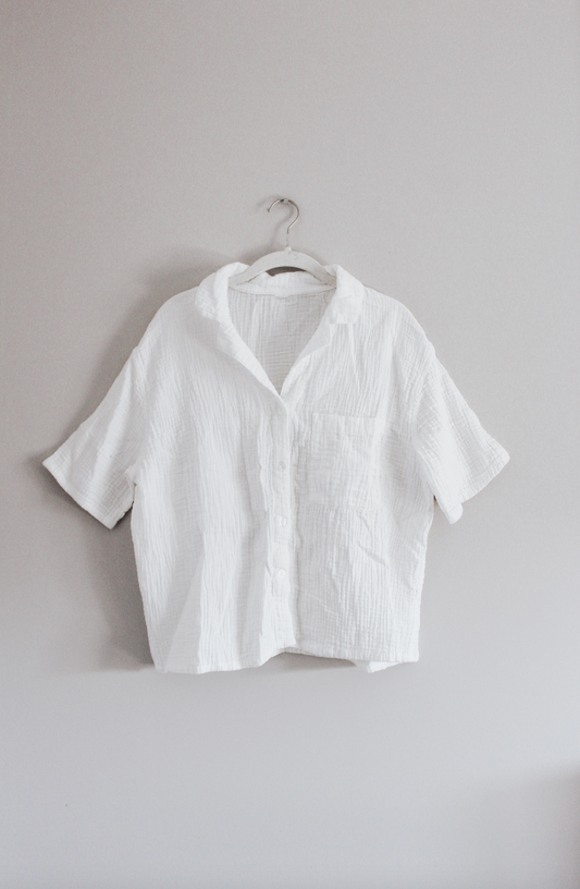 Basic White Linen Top (M/L)