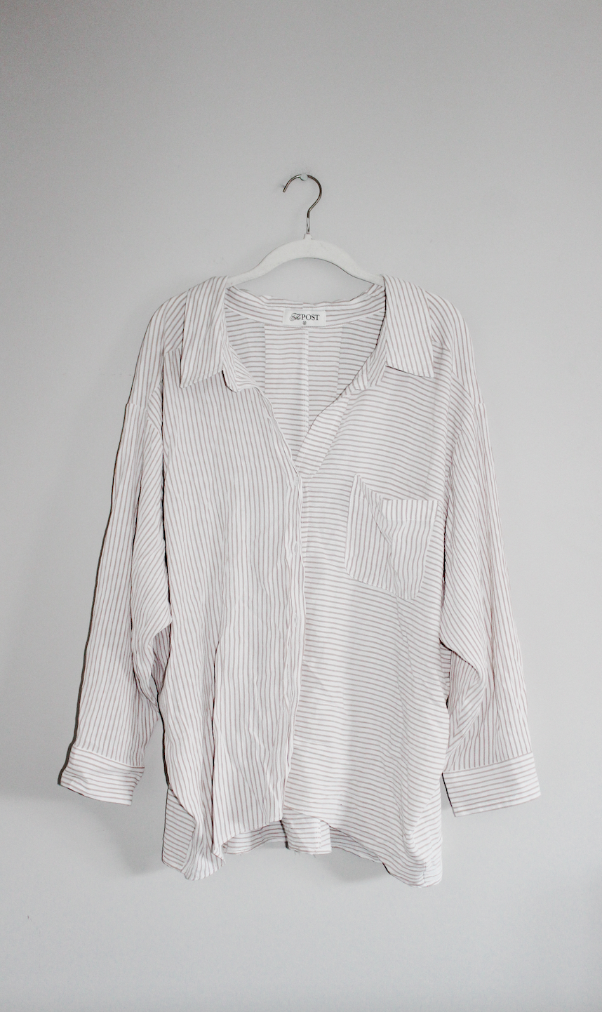 the Post Annalise Striped Button Down (M)