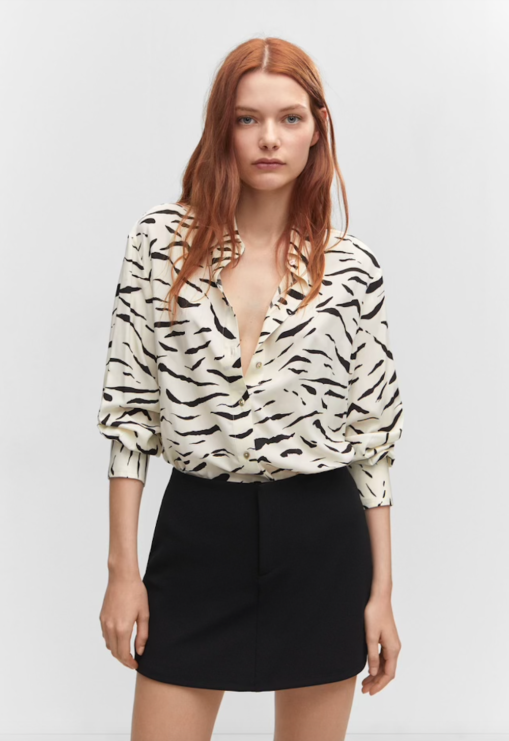 Patterned Mango (MNG Blouse (S)