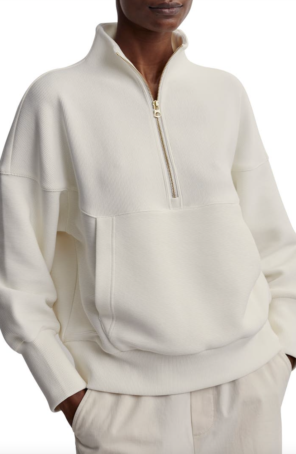 Varley Acadia Ottoman Knit Half Zip Pullover (L)