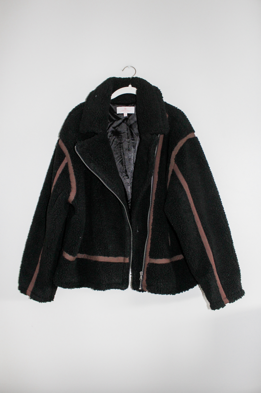 Laurie Felt Black Sherpa Jacket (XL)