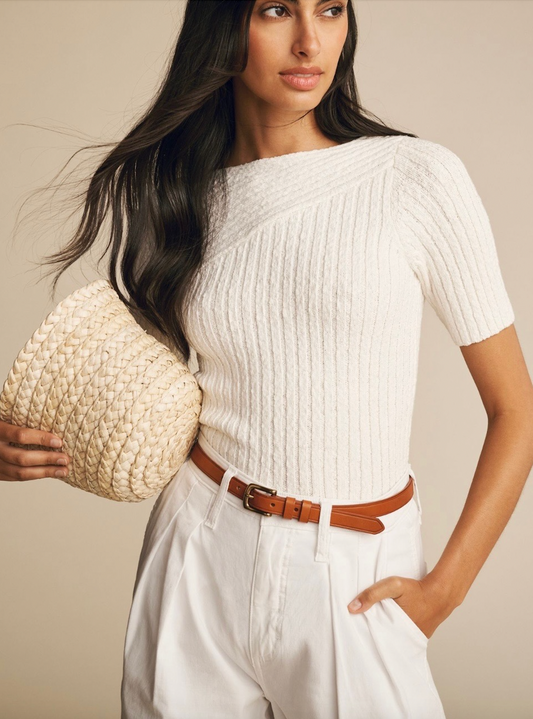 Maeve Ribbed Sweater Tee (S)