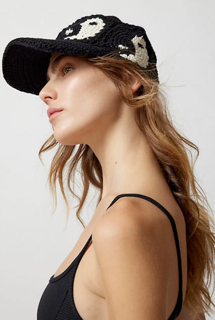 Urban Outfitters Yin Yang Crochet Baseball Cap